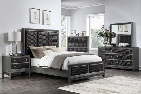 Homelegance - West End 5 Piece Queen Bedroom Set In Wire-Brushed Gray - 1566Gy-1-5Set