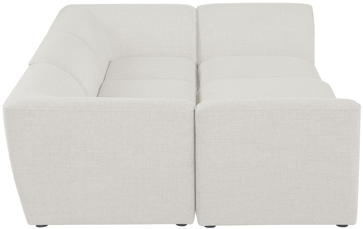 Miramar - Modular Sectional 6 Piece - Cream - Fabric - Modern & Contemporary - Home Elegance USA