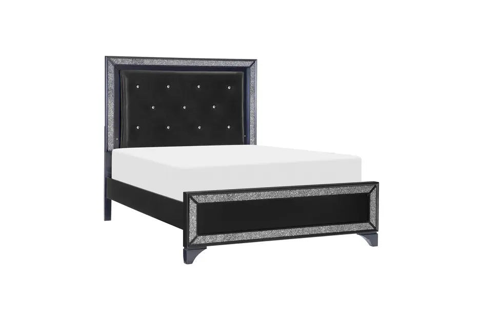 Homelegance - Salon Eastern King Bed In Pearl Black Metallic - 1572Bkk-1Ek