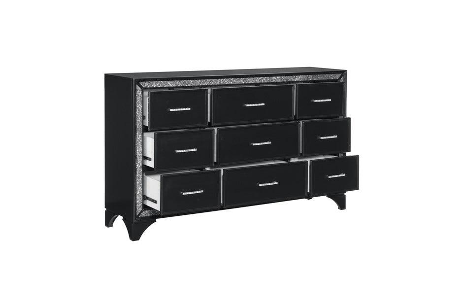Homelegance - Salon Dresser And Mirror In Pearl Black Metallic - 1572Bk-Dm
