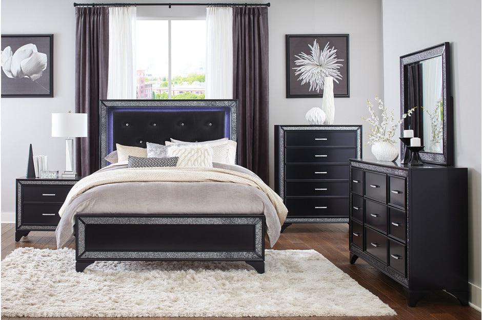 Homelegance - Salon Eastern King Bed In Pearl Black Metallic - 1572Bkk-1Ek