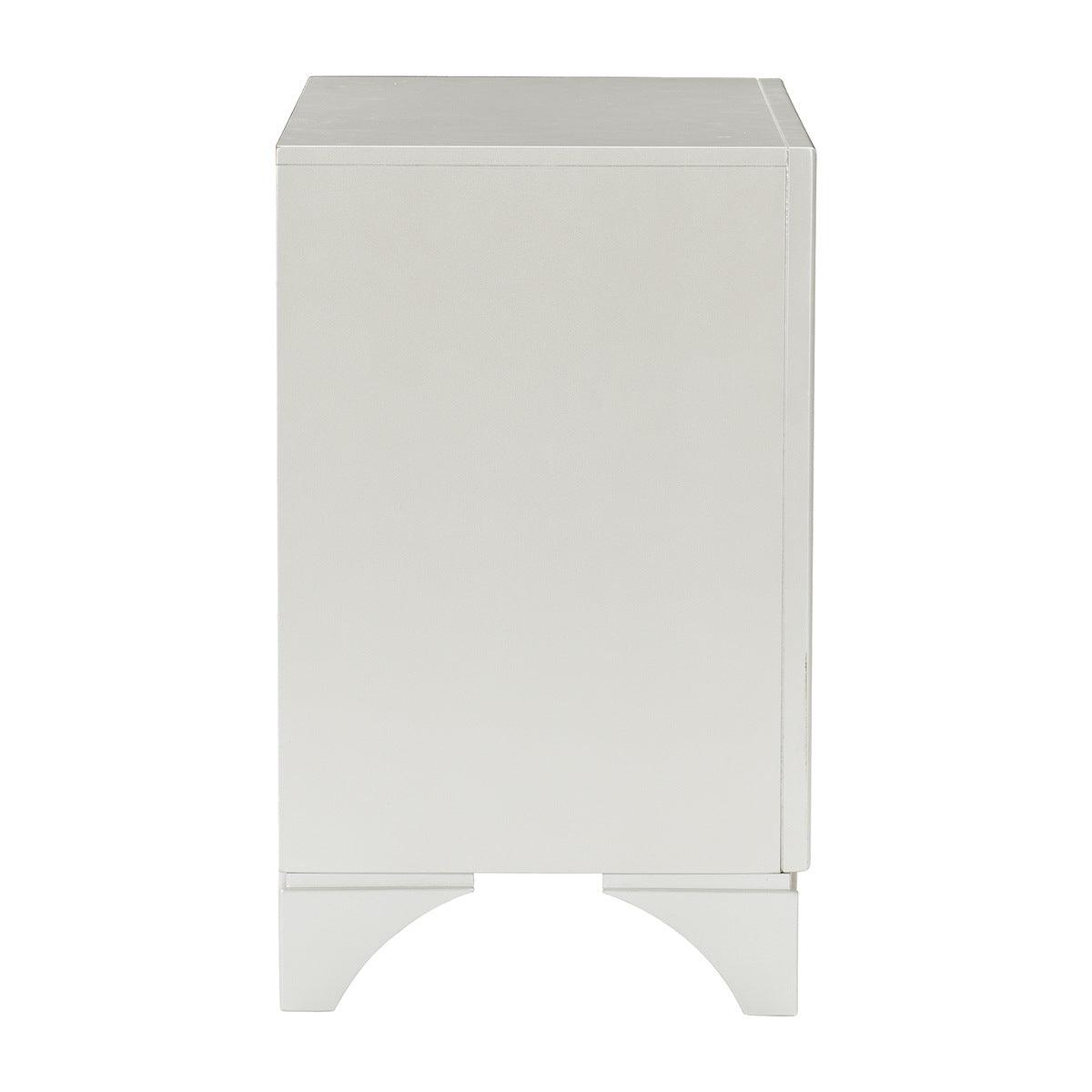 Homelegance - Salon Nightstand In Pearl White Metallic - 1572W-4