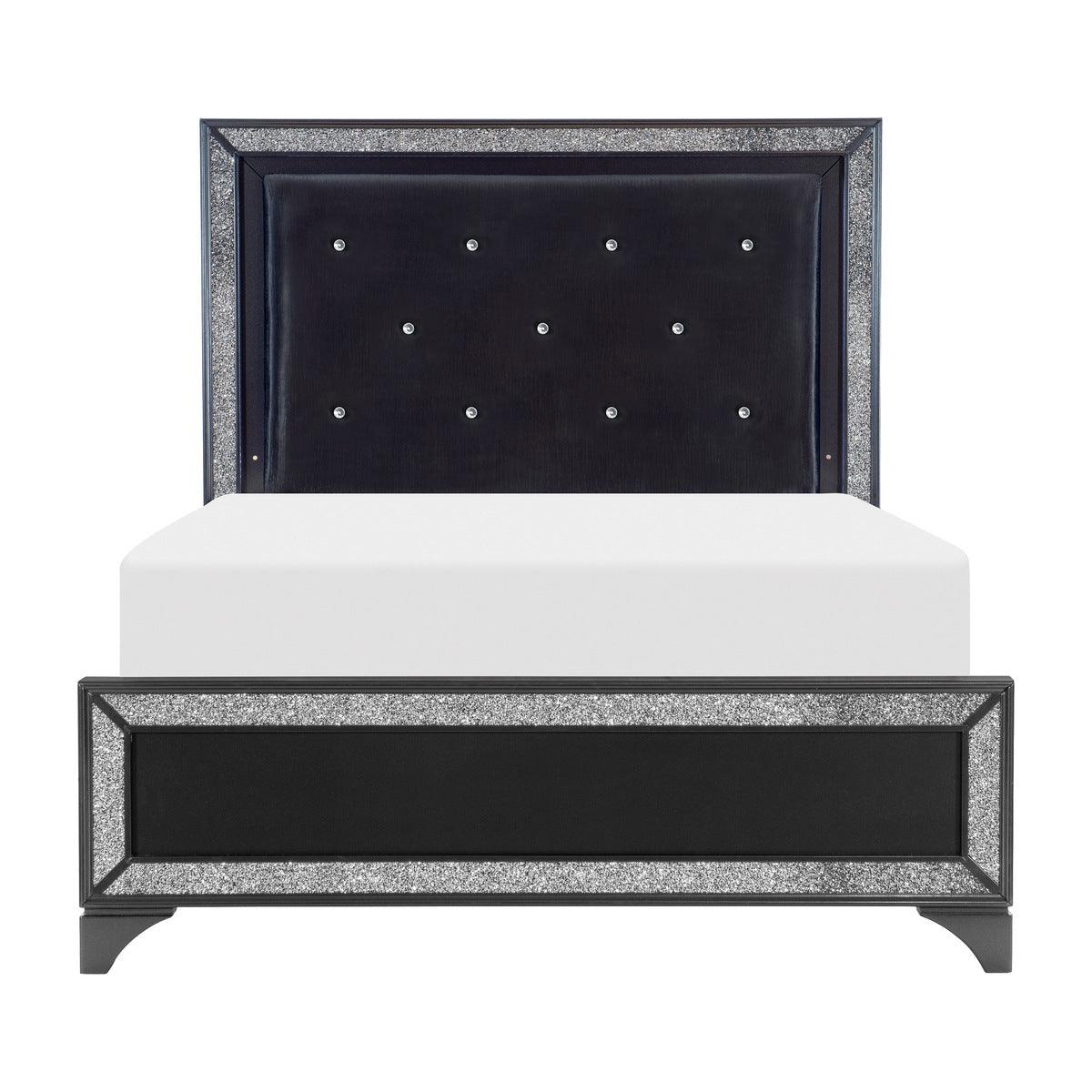 Homelegance - Salon Eastern King Bed In Pearl Black Metallic - 1572Bkk-1Ek