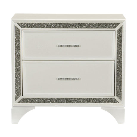 Homelegance - Salon Nightstand In Pearl White Metallic - 1572W-4