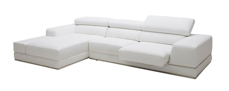 Vig Furniture - Divani Casa Chrysanthemum Mini Modern White Leather Sectional Sofa - VGKK1576-MINI-M-WHT
