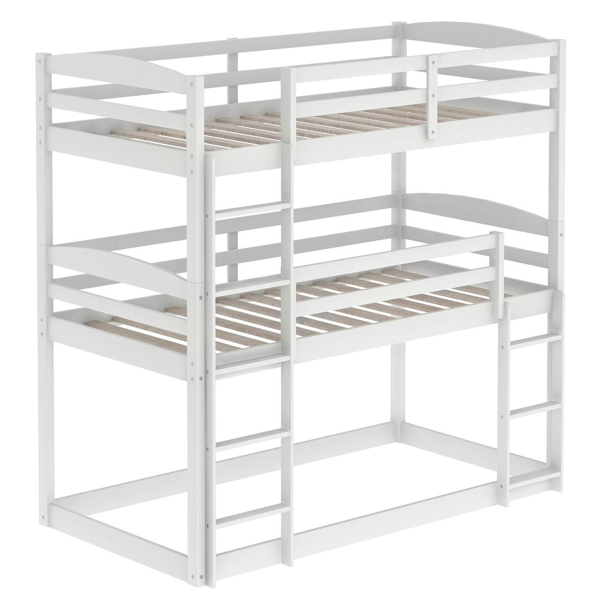 Twin over Twin over Twin Triple Bunk Bed,White - Home Elegance USA