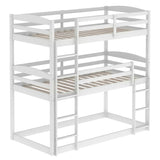 Twin over Twin over Twin Triple Bunk Bed,White - Home Elegance USA