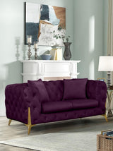 Meridian Furniture - Kingdom Velvet Loveseat In Purple - 695Purple-L