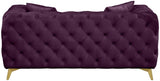 Meridian Furniture - Kingdom Velvet Loveseat In Purple - 695Purple-L