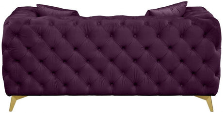 Meridian Furniture - Kingdom Velvet Loveseat In Purple - 695Purple-L