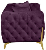 Meridian Furniture - Kingdom Velvet Loveseat In Purple - 695Purple-L