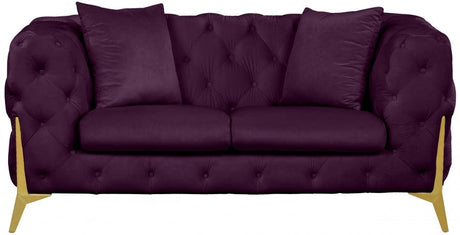 Meridian Furniture - Kingdom Velvet Loveseat In Purple - 695Purple-L