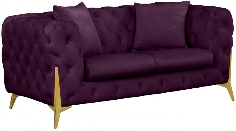 Meridian Furniture - Kingdom Velvet Loveseat In Purple - 695Purple-L