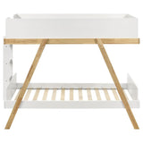 Twin / Twin Bunk Bed - White And Natural - Home Elegance USA