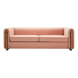 Modern velvet sofa BLUSH PINK color - Home Elegance USA