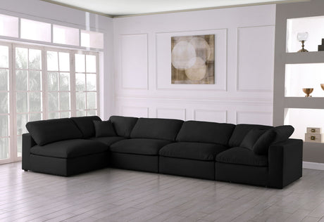 Serene - Cloud Modular Sectional 5 Piece - Black - Fabric - Home Elegance USA