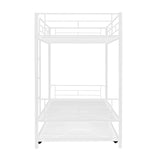 Twin-Over-Twin Metal Bunk Bed With Trundle,Can be Divided into two beds,No Box Spring needed ,White ( old sku: MF194806AAK ) - Home Elegance USA