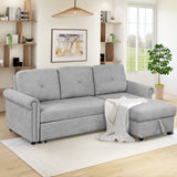 83" Modern Convertible Sleeper Sofa Bed with Storage Chaise,Gray(Old Sku:SG000346AAA) - SG000700AAE - image - 4