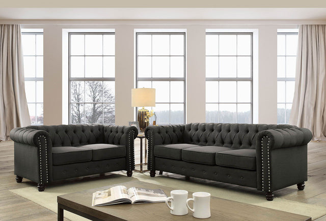 Winifred - Sofa & Loveseat - Gray - Home Elegance USA