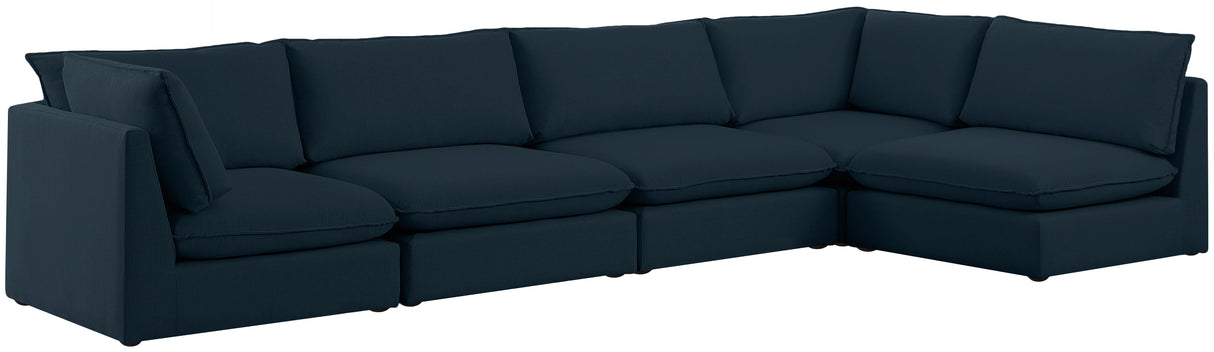 Mackenzie - Modular Sectional 5 Piece- Navy - Home Elegance USA