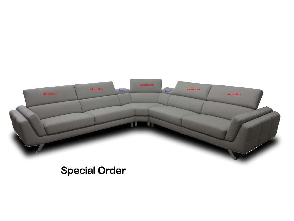 Esf Furniture - Sectional Left In Light Grey - 582-Sectional Left