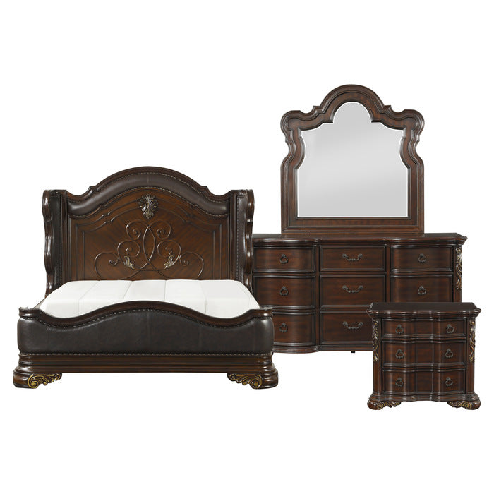 Homelegance - Royal Highlands 4 Piece Queen Bedroom Set In Rich Cherry - 1603-1-4