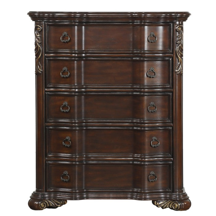 Royal Highlands 5-Drawer Chest in Dark Cherry – Homelegance 1603-9