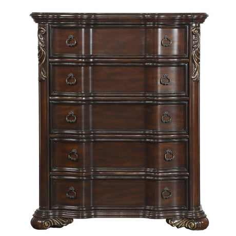 Royal Highlands 5-Drawer Chest in Dark Cherry – Homelegance 1603-9