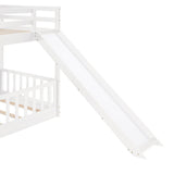 Twin Over Twin Bunk Bed with Slide and Ladder, White（Old SKU:LP000009AAK） - Home Elegance USA