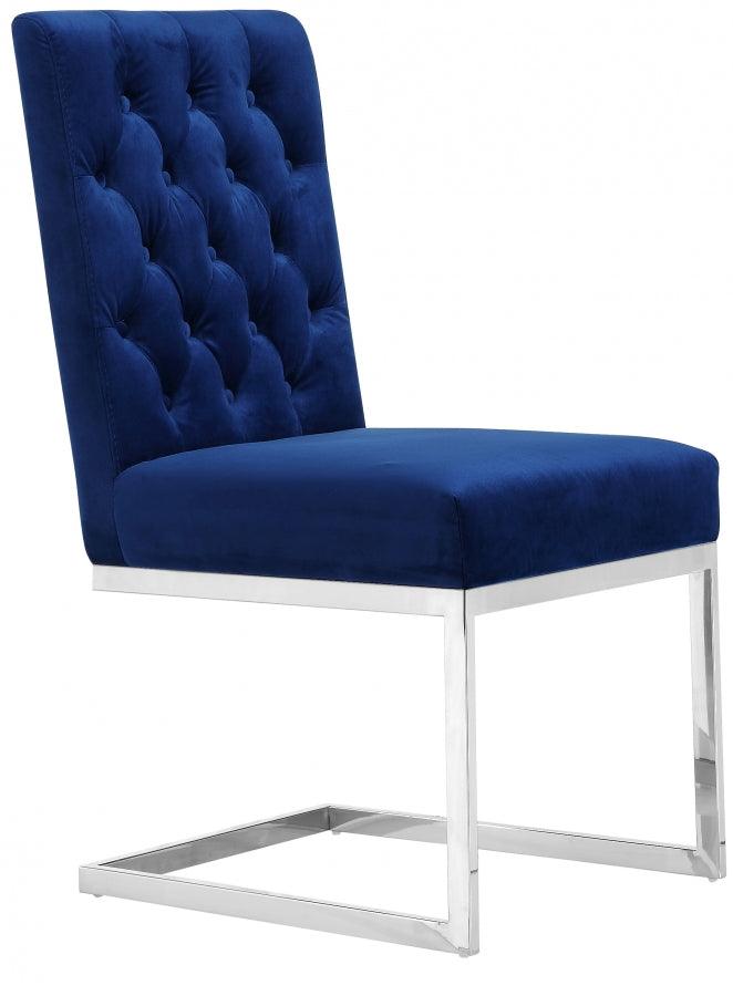 Carlton Velvet Dining Chair In Navy (Set Of 2) - 735Navy - C | Meridian | Home Elegance USA