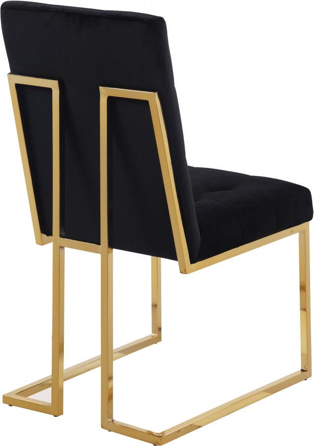 Meridian Furniture - Pierre Velvet Dining Chair In Black (Set Of 2) - 714Black-C