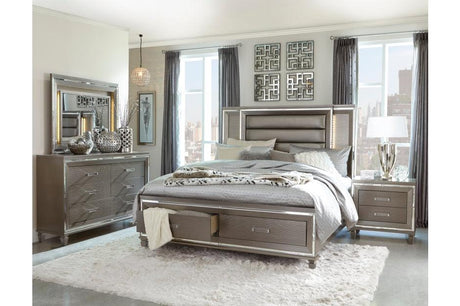 Tamsin Eastern King Platform Bed With Footboard Storage, Led Lighting 1616K-1Ek | Homelegance