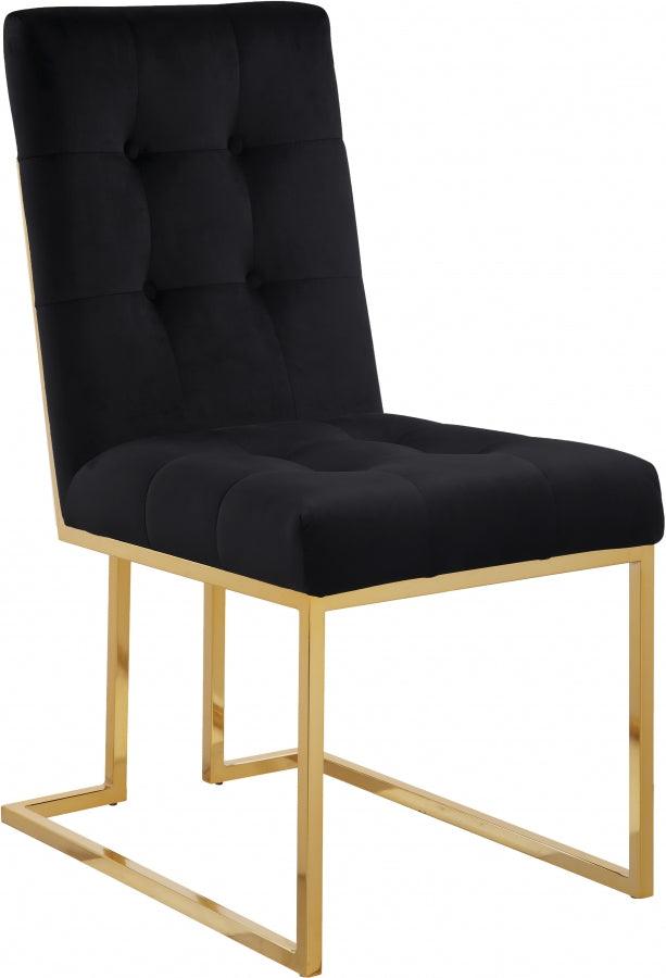 Meridian Furniture - Pierre Velvet Dining Chair In Black (Set Of 2) - 714Black-C