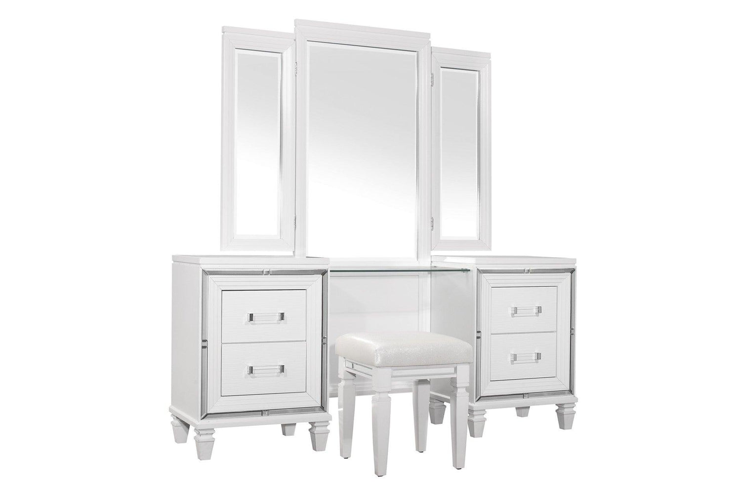 Homelegance - Tamsin Vanity Dresser With Mirror Set In White - 1616W-15*