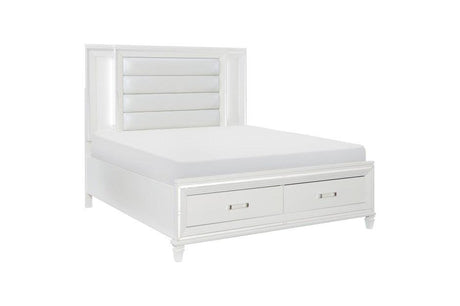 Tamsin 3 Piece Queen Platform Bedroom Set In White 1616W-1-3Set | Homelegance