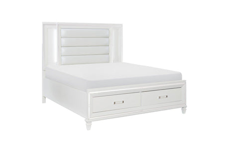 Tamsin 3 Piece Queen Platform Bedroom Set In White 1616W-1-3Set | Homelegance