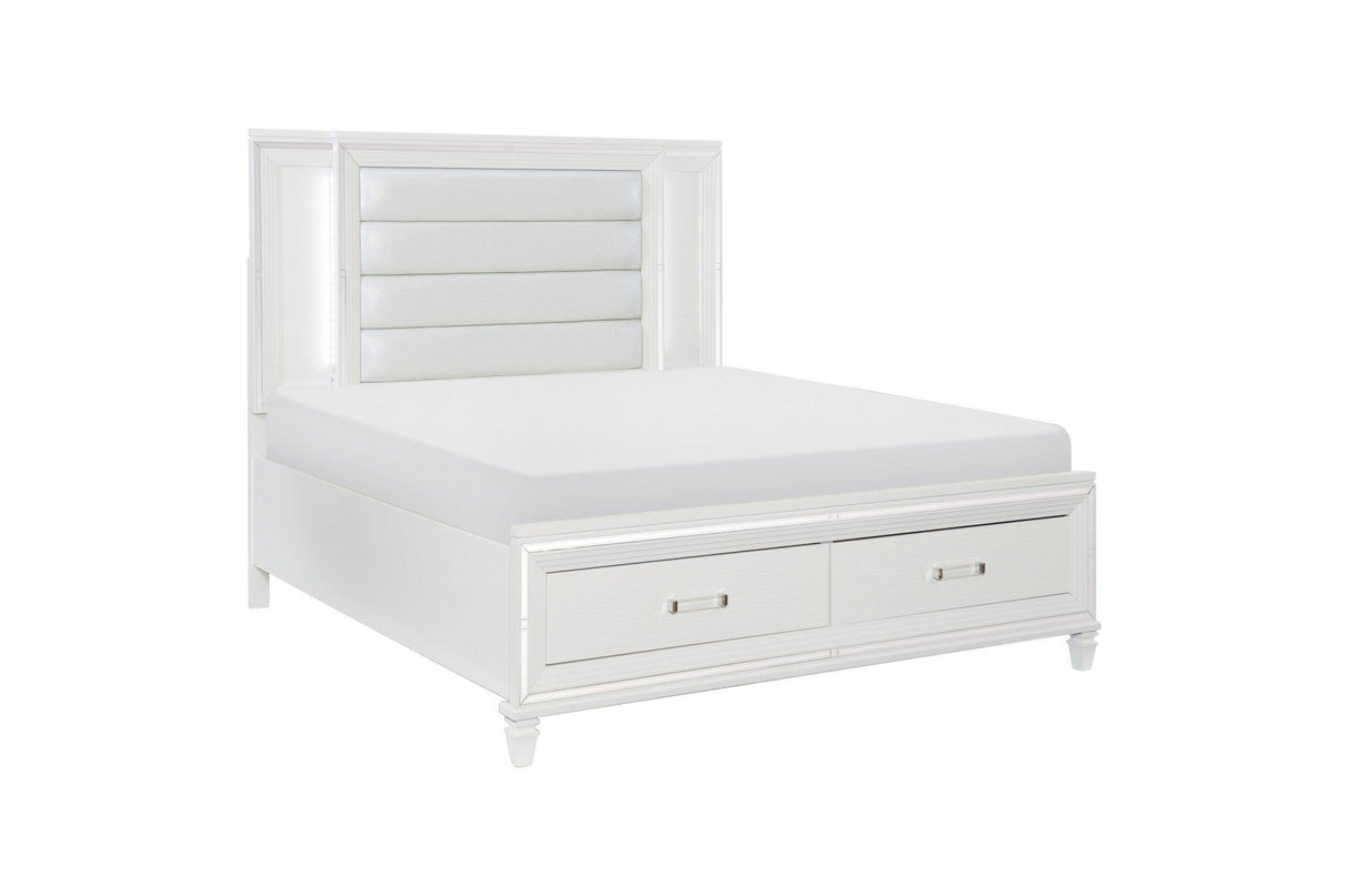Homelegance - Tamsin Eastern King Platform Bed With Led Lighting And Footboard Storage In White - 1616Wk-1Ek*