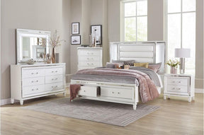 Tamsin 5 Piece Queen Platform Bedroom Set In White 1616W-1-5Set | Homelegance