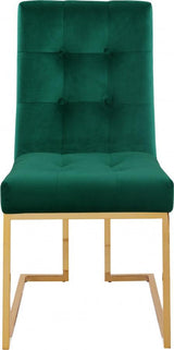 Meridian Furniture - Pierre Velvet Dining Chair In Green (Set Of 2) - 714Green-C