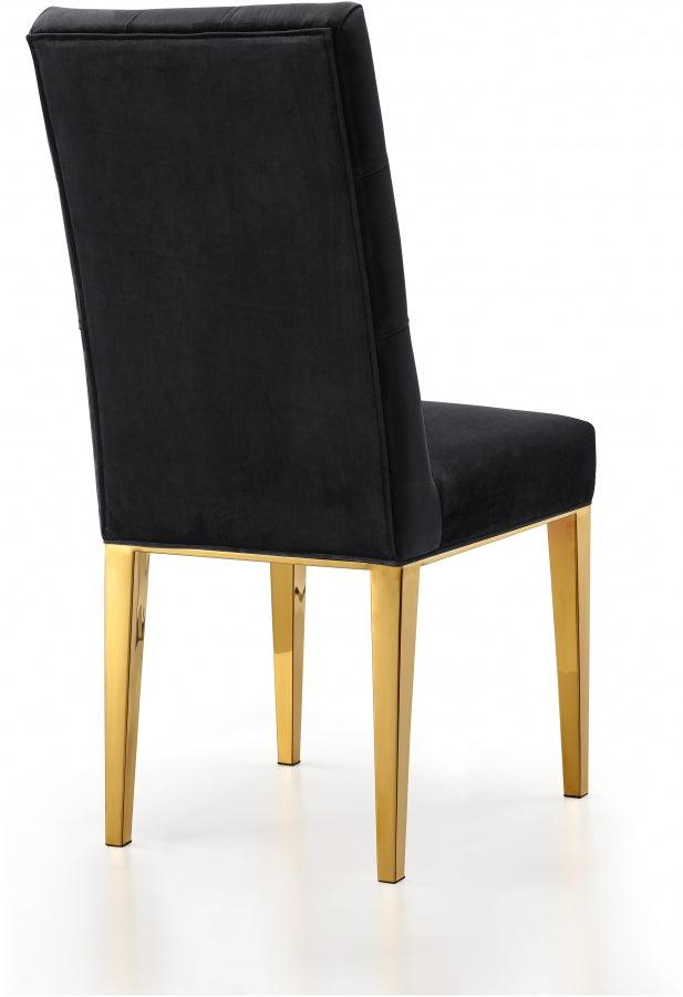 Capri Velvet Dining Chair In Black (Set Of 2) - 716Black - C | Meridian | Home Elegance USA