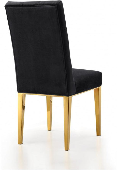 Meridian Furniture - Capri Velvet Dining Chair In Black (Set Of 2) - 716Black-C