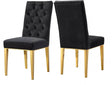Capri Velvet Dining Chair In Black (Set Of 2) - 716Black-C | Meridian