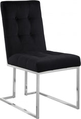 Alexis Velvet Dining Chair In Black (Set Of 2) - 731Black - C | Meridian | Home Elegance USA