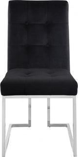 Alexis Velvet Dining Chair In Black (Set Of 2) - 731Black - C | Meridian | Home Elegance USA