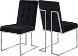 Alexis Velvet Dining Chair In Black (Set Of 2) - 731Black - C | Meridian | Home Elegance USA