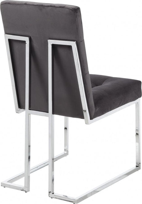 Meridian Furniture - Alexis Velvet Dining Chair In Grey (Set Of 2) - 731Grey-C