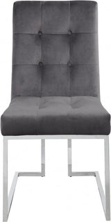 Alexis Velvet Dining Chair In Grey (Set Of 2) - 731Grey - C | Meridian | Home Elegance USA