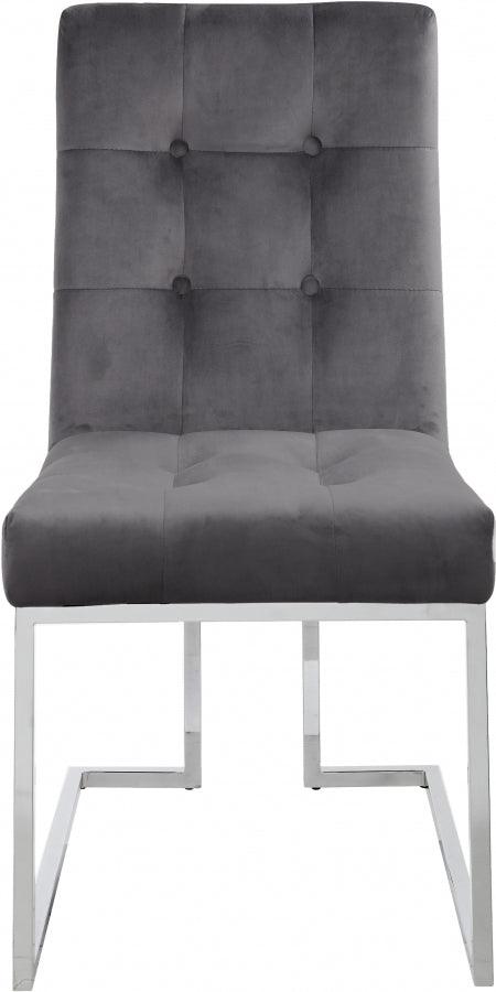 Meridian Furniture - Alexis Velvet Dining Chair In Grey (Set Of 2) - 731Grey-C