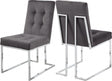 Alexis Velvet Dining Chair In Grey (Set Of 2) - 731Grey-C | Meridian