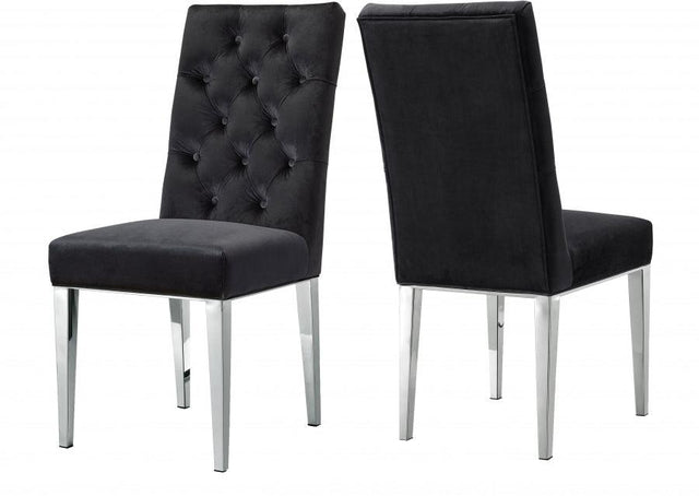 Meridian Furniture - Juno Velvet Dining Chair In Black (Set Of 2) - 732Black-C